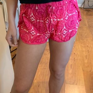 Pink flowy shorts